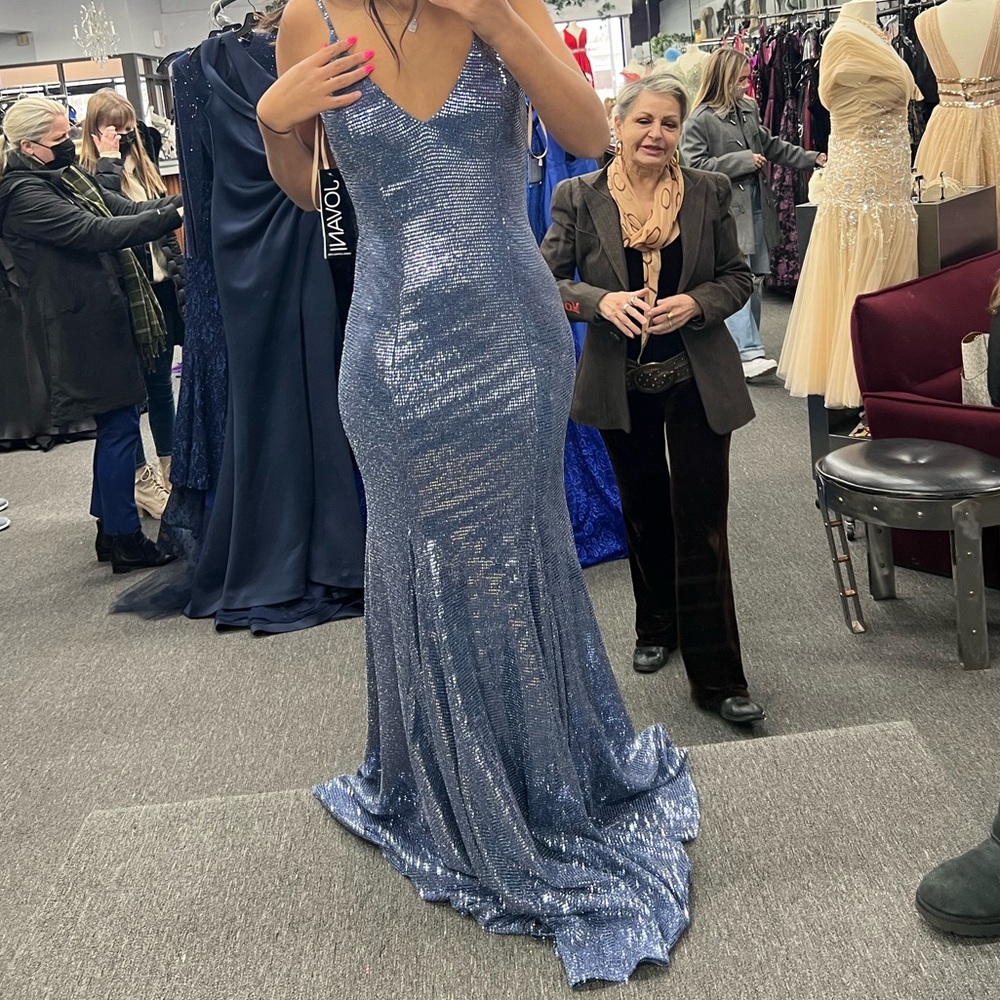 Jovani 1087 slate prom dress